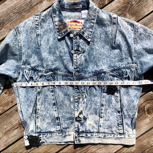 Code Bleu Women’s Denim Jacket Size M Vintage 1980’s with Fringe Made in Japan - Picture 13 of 16